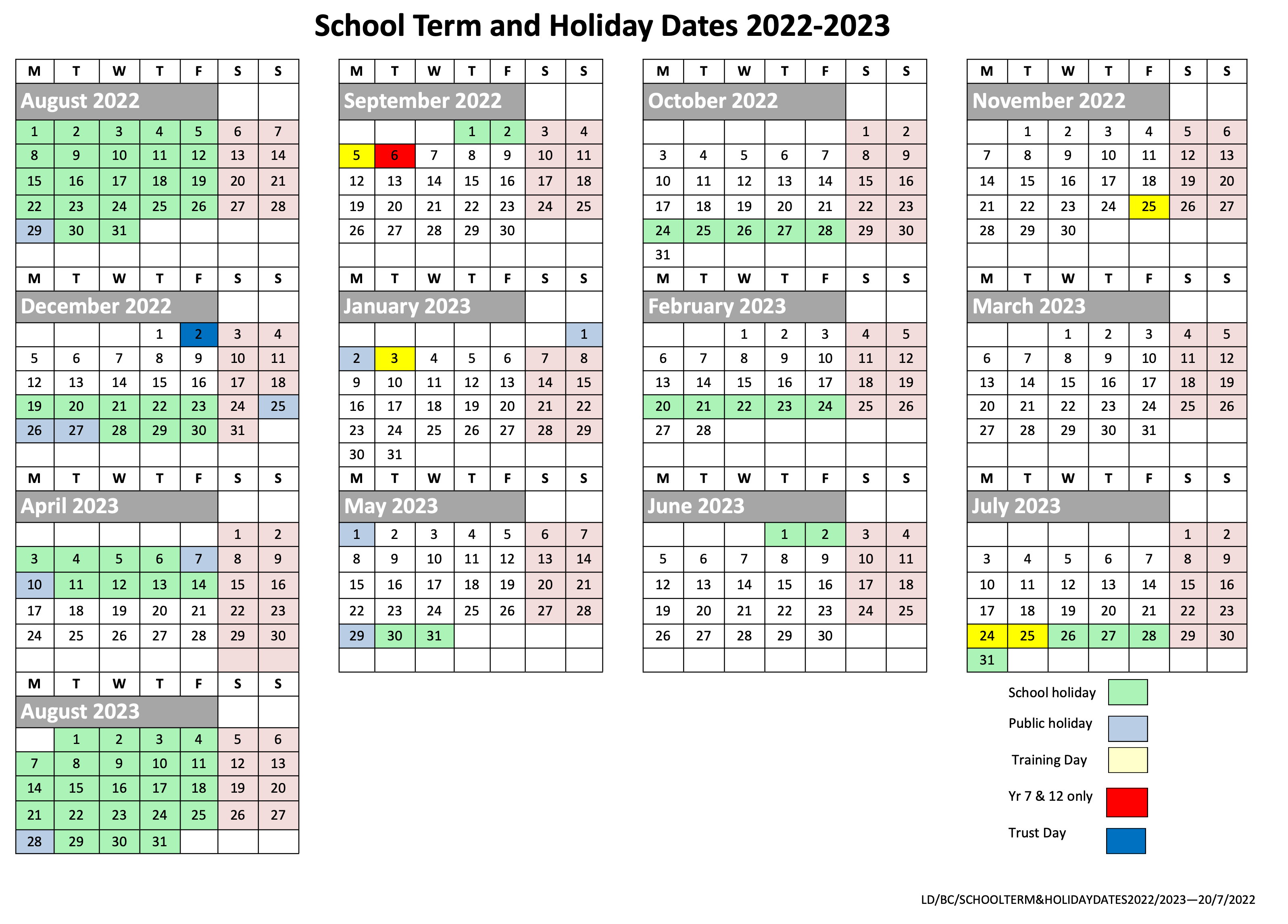 Term Dates – Etone College