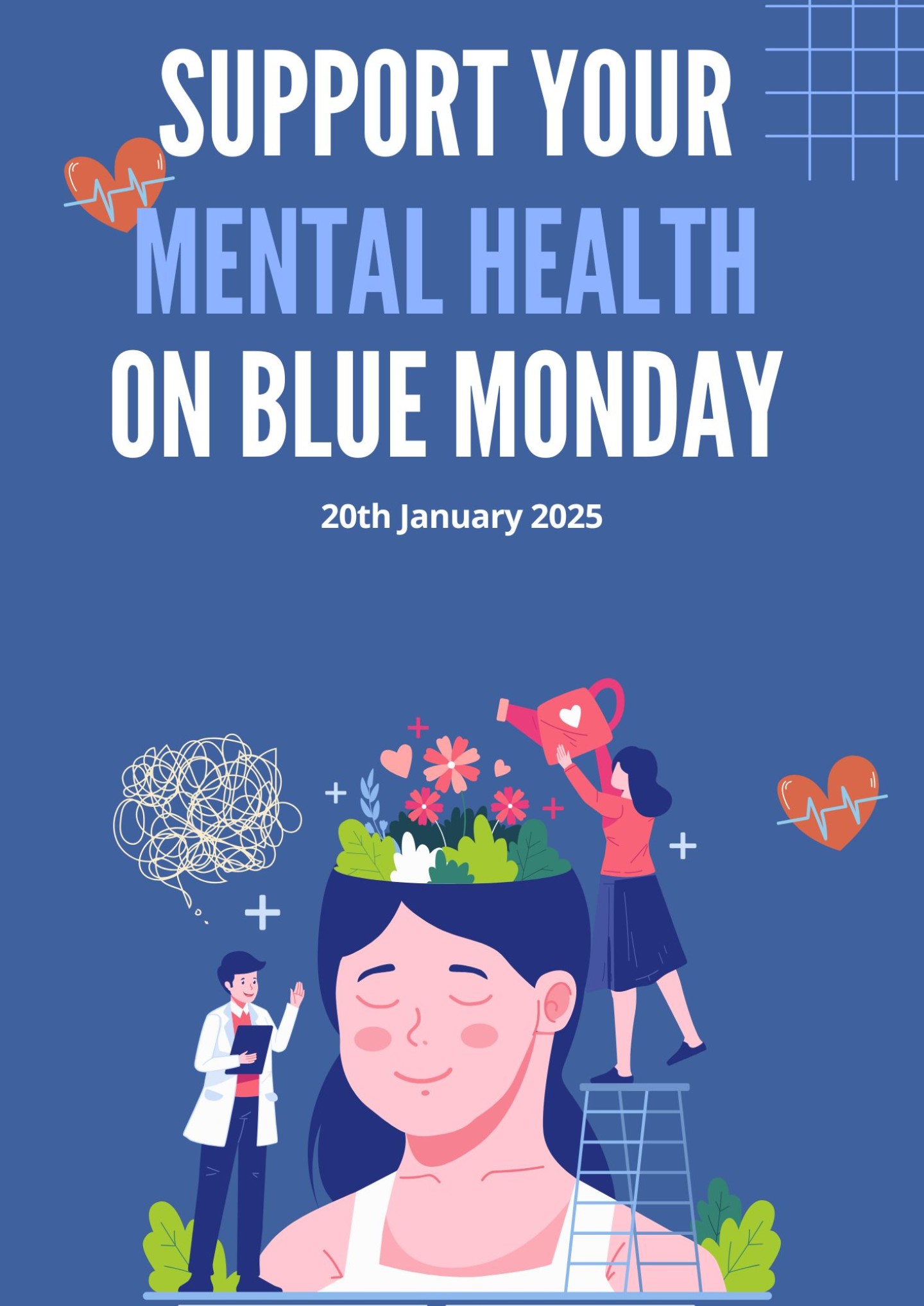 Blue illustrative Mental Health Poster (1)